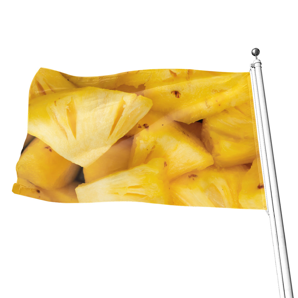 Yellow Pineapple Pieces Print Flag