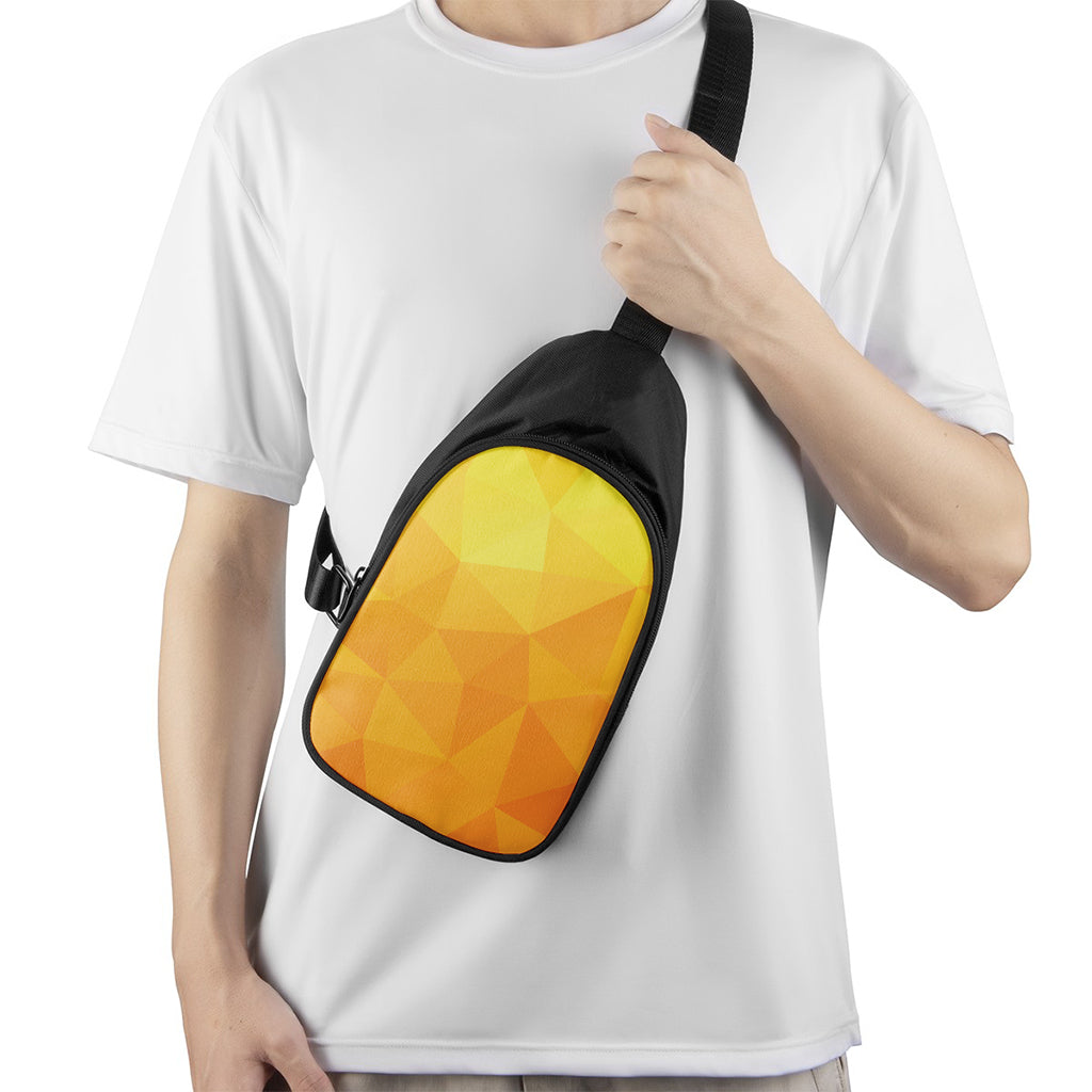 Yellow Polygonal Geometric Print Chest Bag