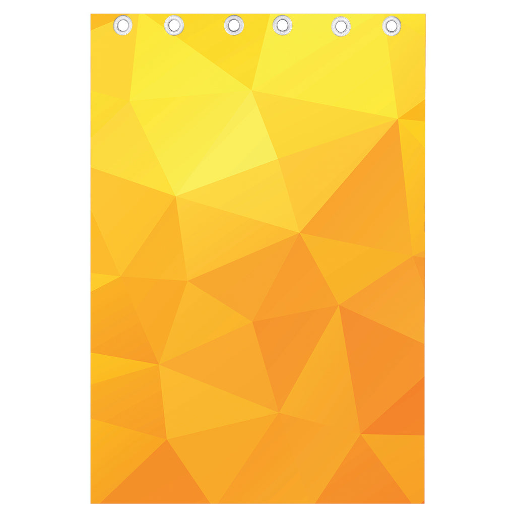 Yellow Polygonal Geometric Print Curtain