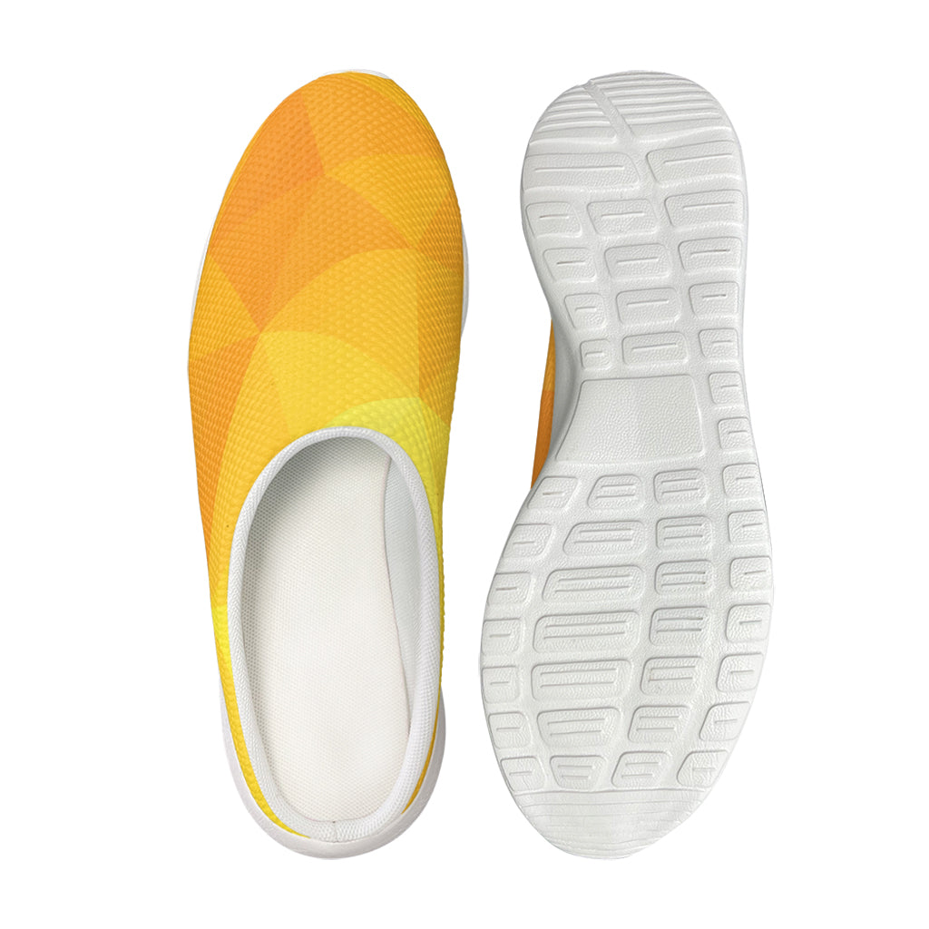 Yellow Polygonal Geometric Print Mesh Casual Shoes