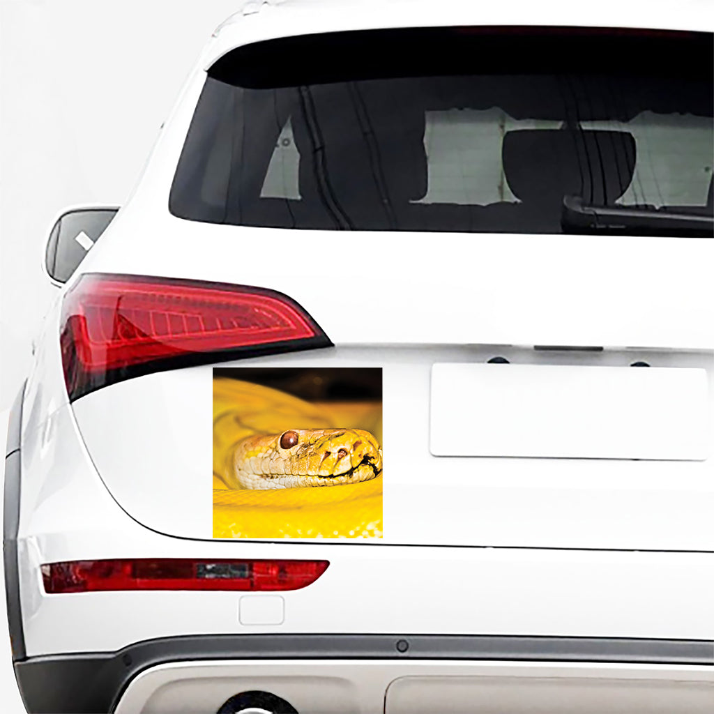 Yellow Python Snake Print Car Sticker