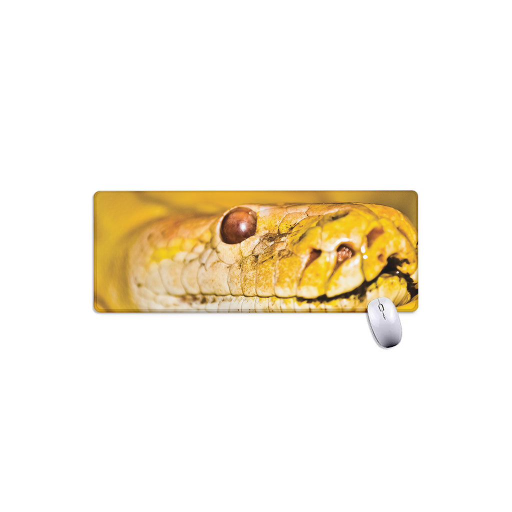 Yellow Python Snake Print Extended Mouse Pad