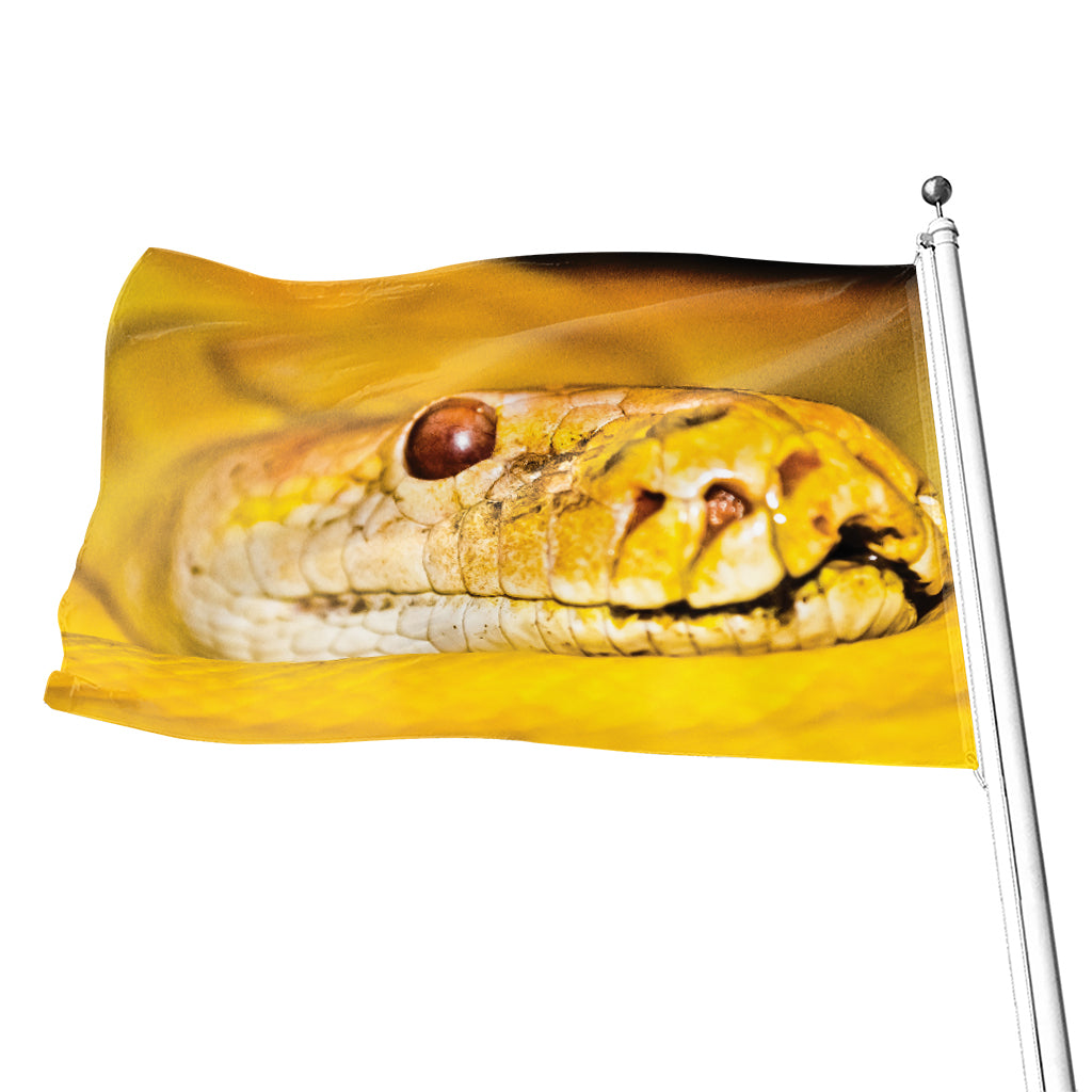 Yellow Python Snake Print Flag