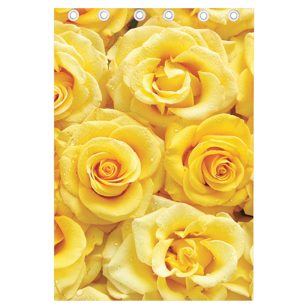 Yellow Rose Print Curtain