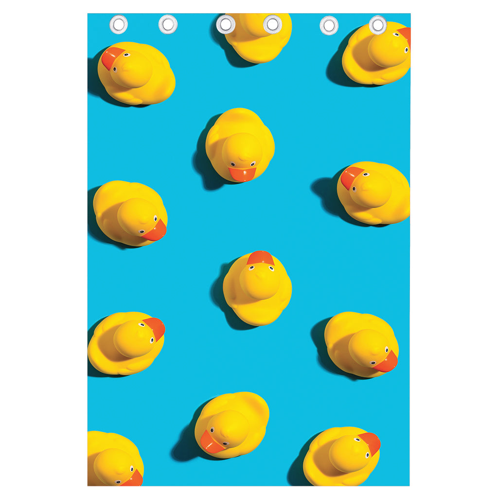 Yellow Rubber Ducks Print Curtain