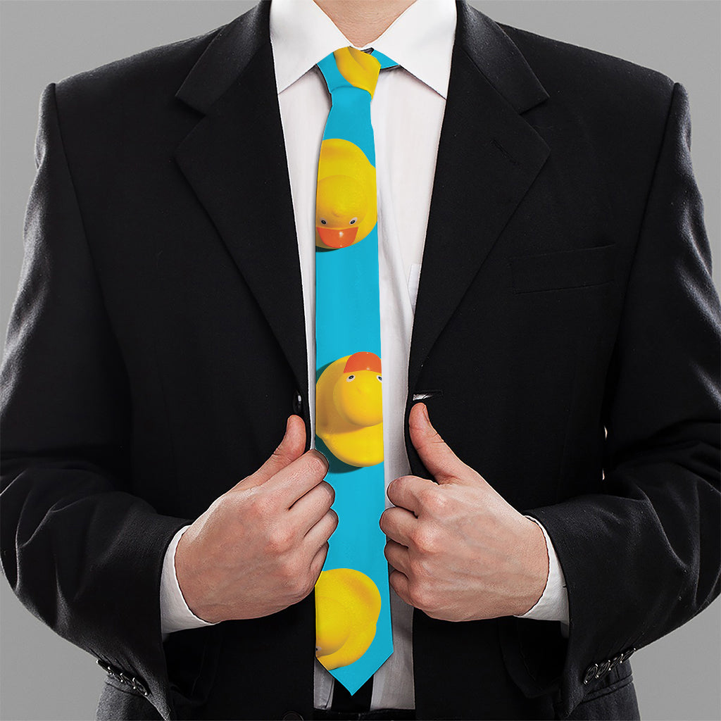 Yellow Rubber Ducks Print Necktie