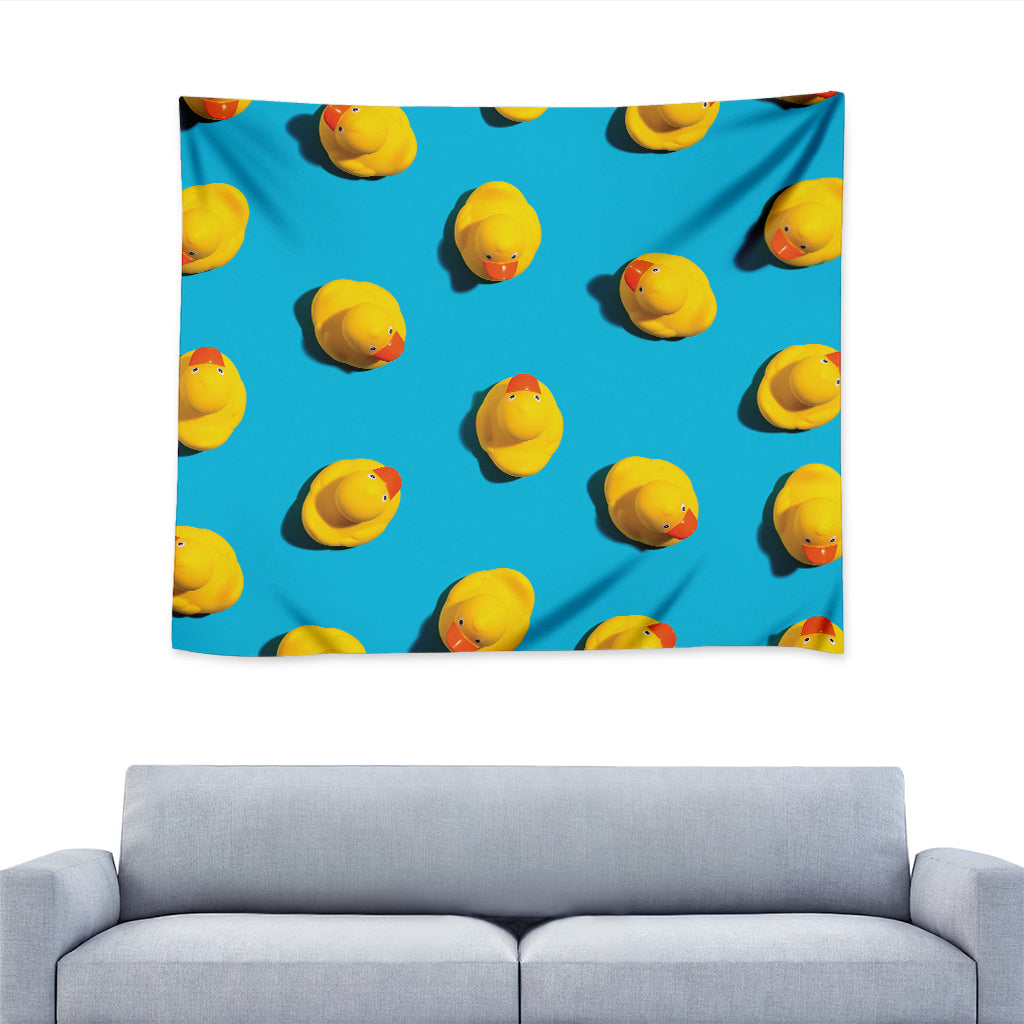 Yellow Rubber Ducks Print Tapestry