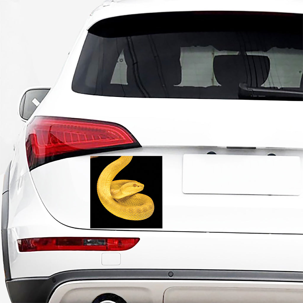 Yellow Snake Print Car Sticker