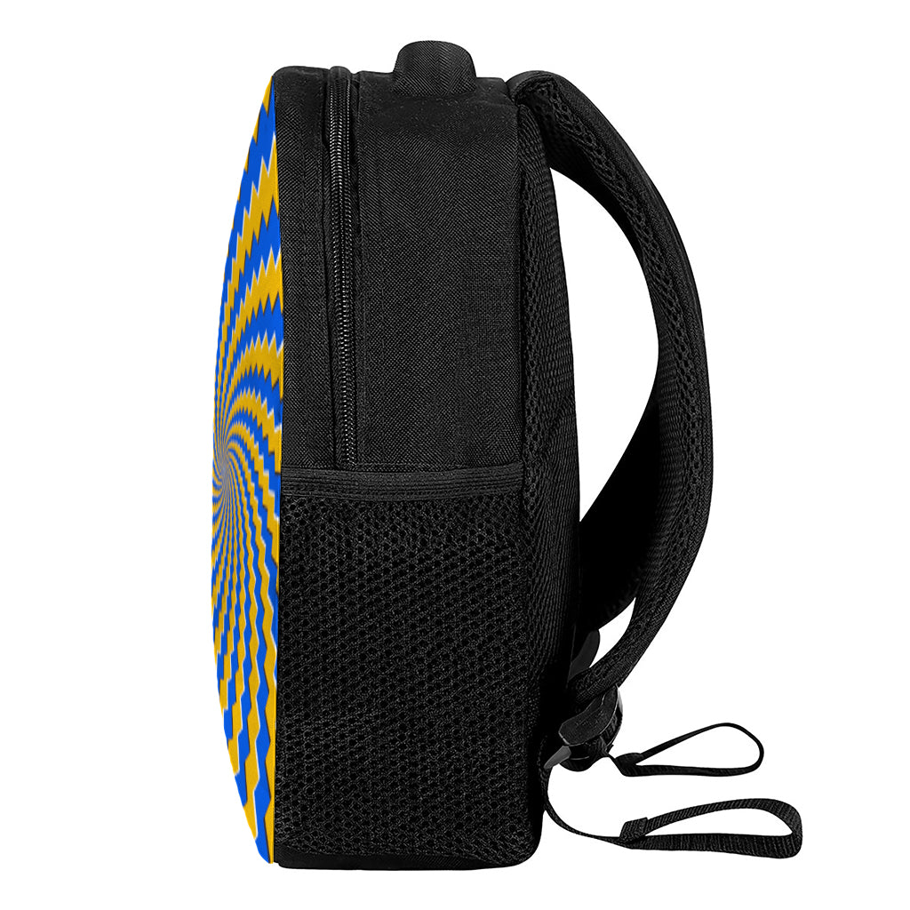 Yellow Spiral Moving Optical Illusion Casual Backpack