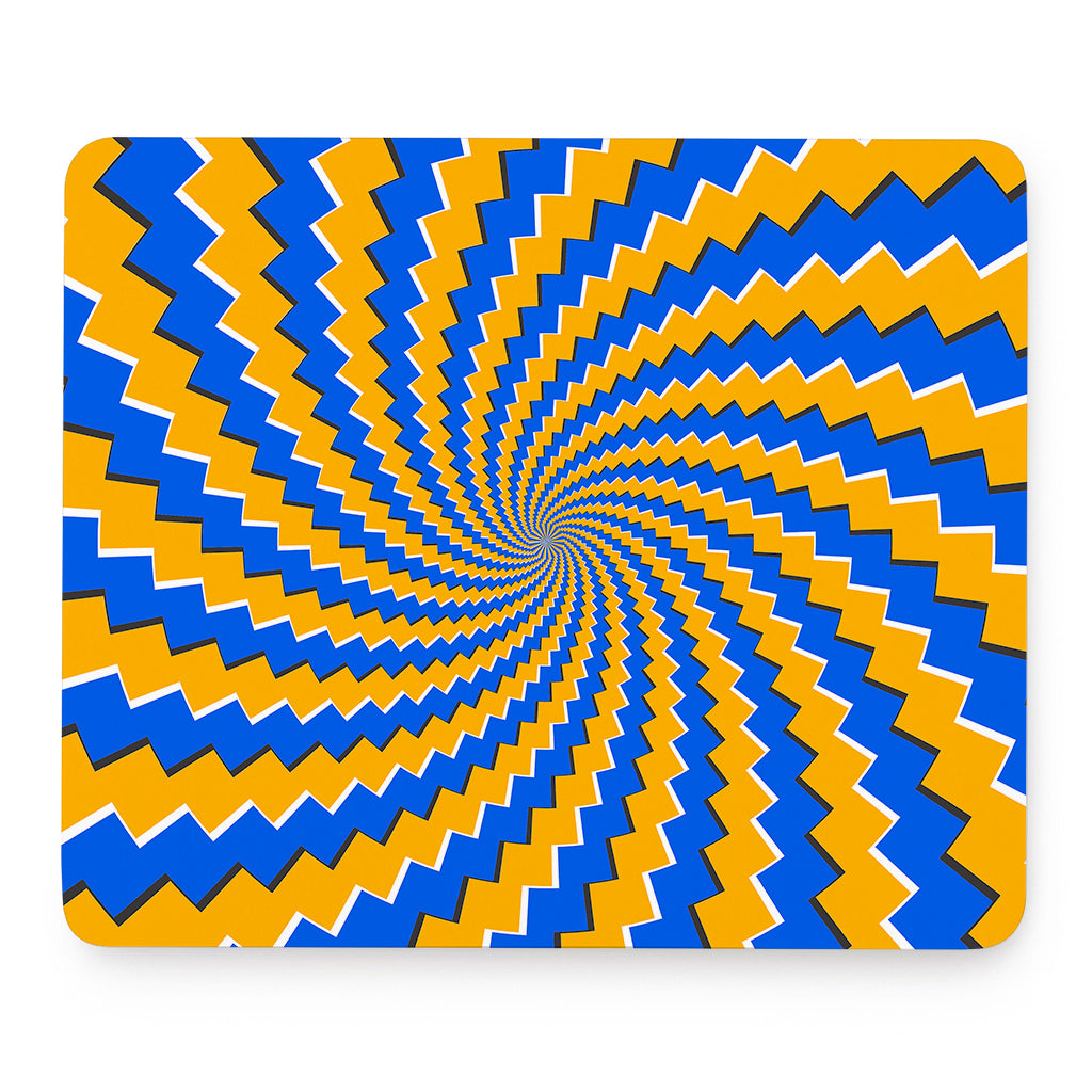 Yellow Spiral Moving Optical Illusion Mouse Pad