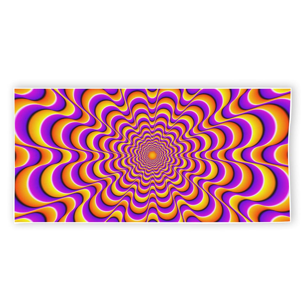 Yellow Splashing Moving Optical Illusion Beach Towel