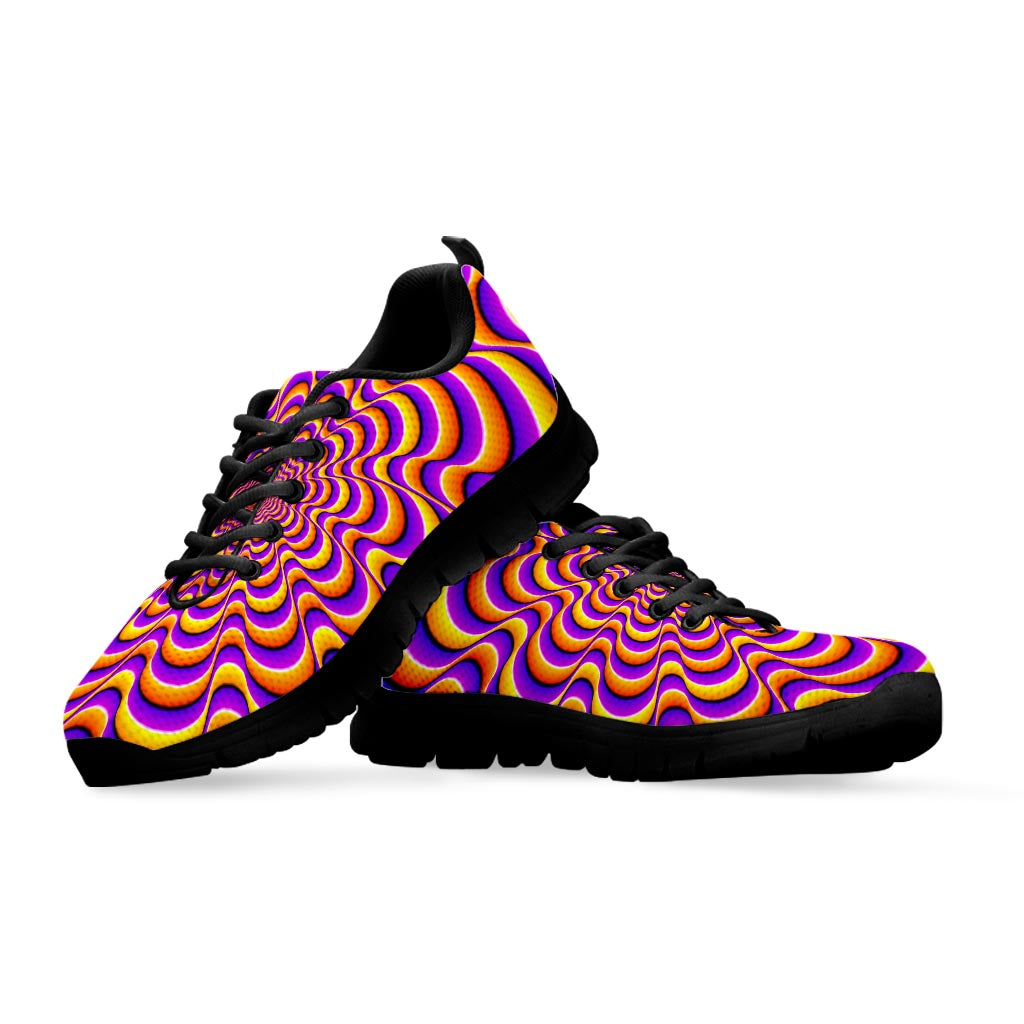 Yellow Splashing Moving Optical Illusion Black Running Shoes