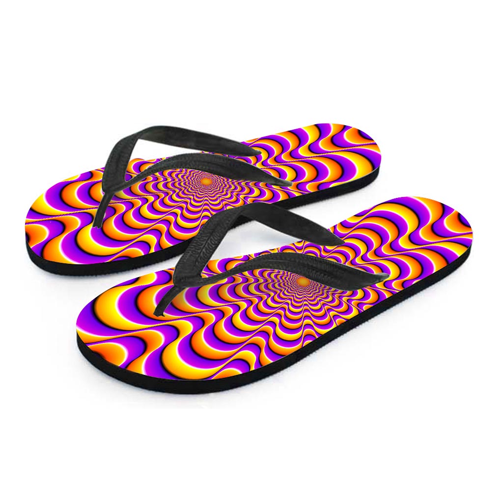Yellow Splashing Moving Optical Illusion Flip Flops
