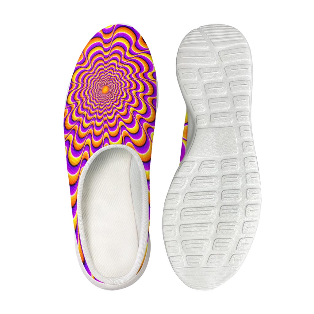 Yellow Splashing Moving Optical Illusion Mesh Casual Shoes