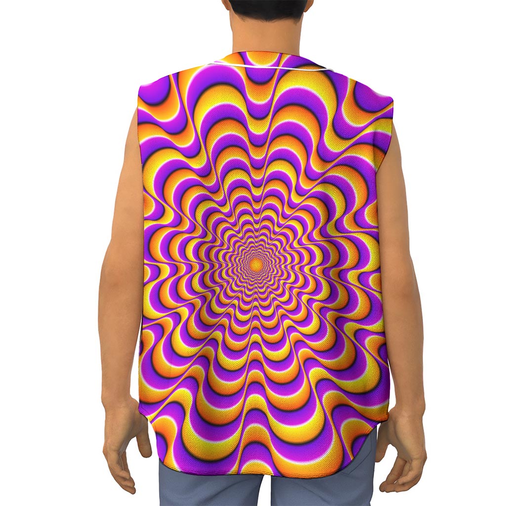 Yellow Splashing Moving Optical Illusion Sleeveless Baseball Jersey