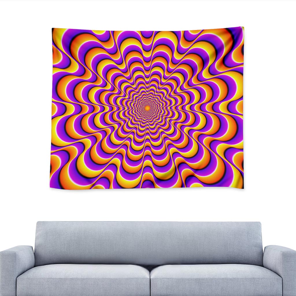 Yellow Splashing Moving Optical Illusion Tapestry