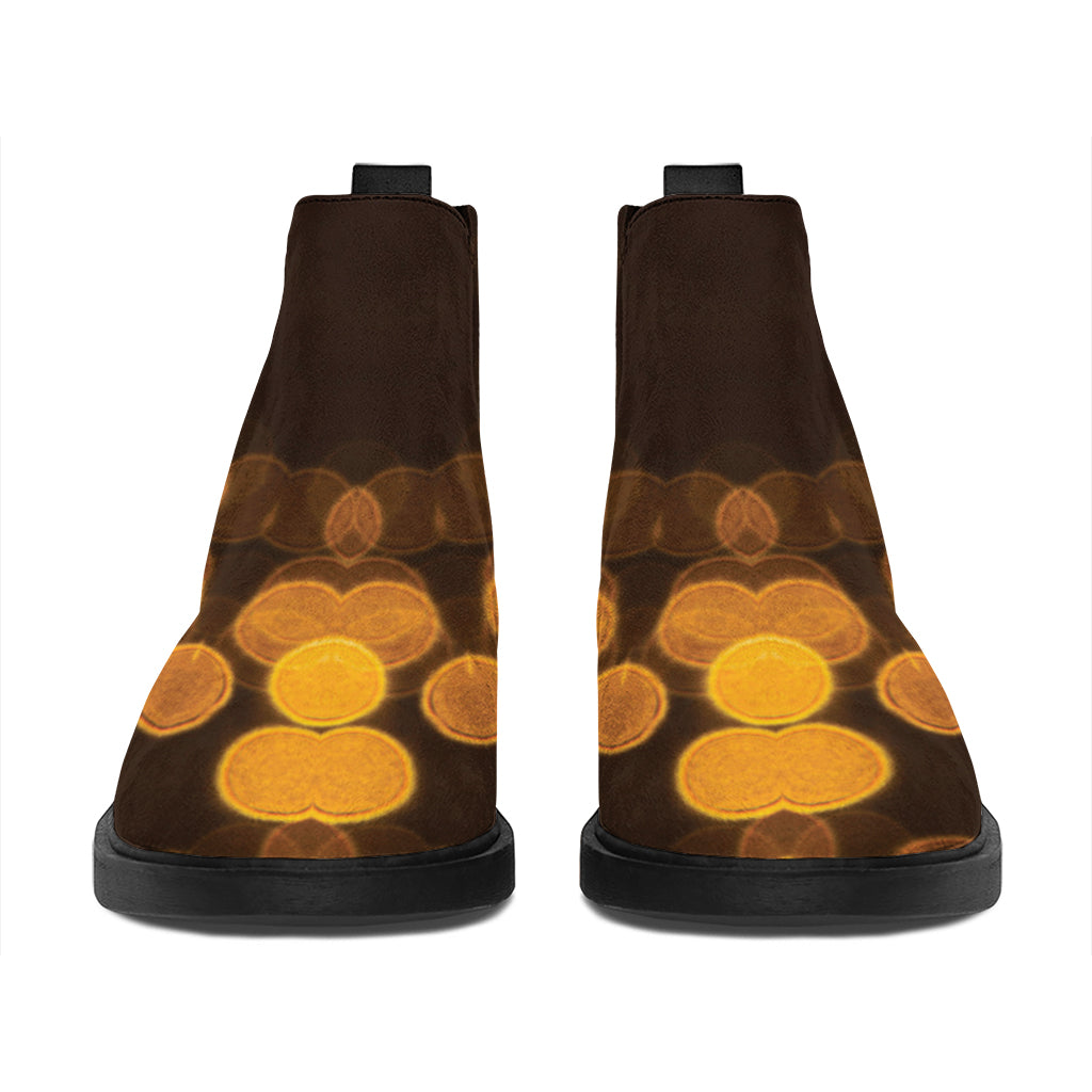 Yellow Spot Kaleidoscope Print Flat Ankle Boots