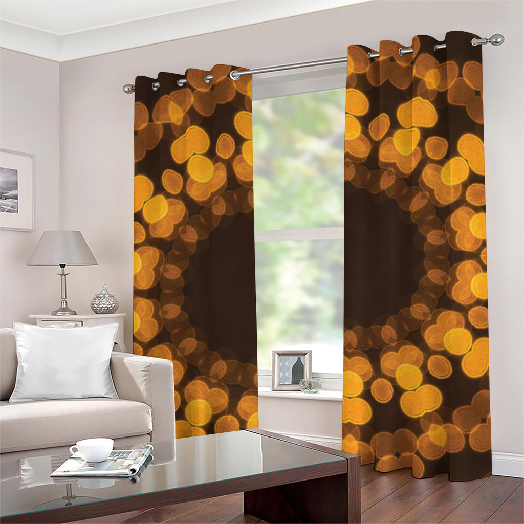 Yellow Spot Kaleidoscope Print Grommet Curtains