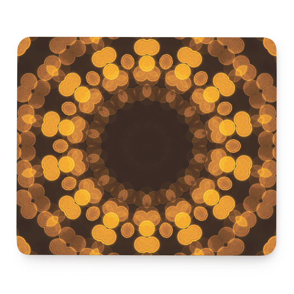 Yellow Spot Kaleidoscope Print Mouse Pad