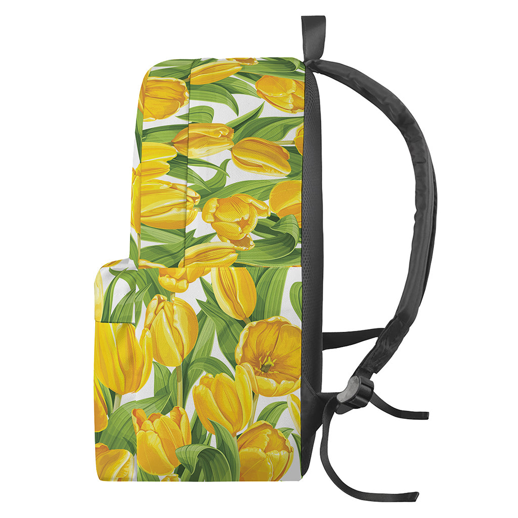 Yellow Spring Tulip Pattern Print Backpack
