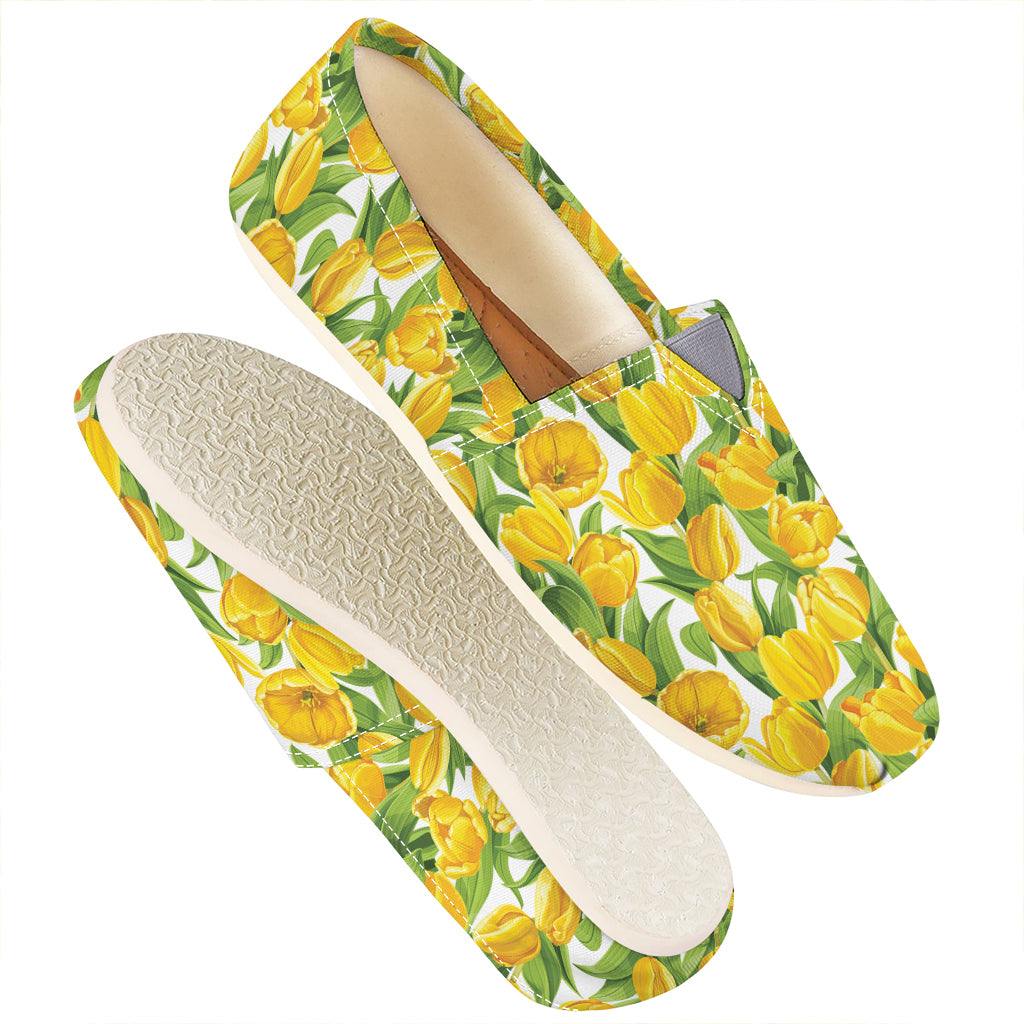 Yellow Spring Tulip Pattern Print Casual Shoes