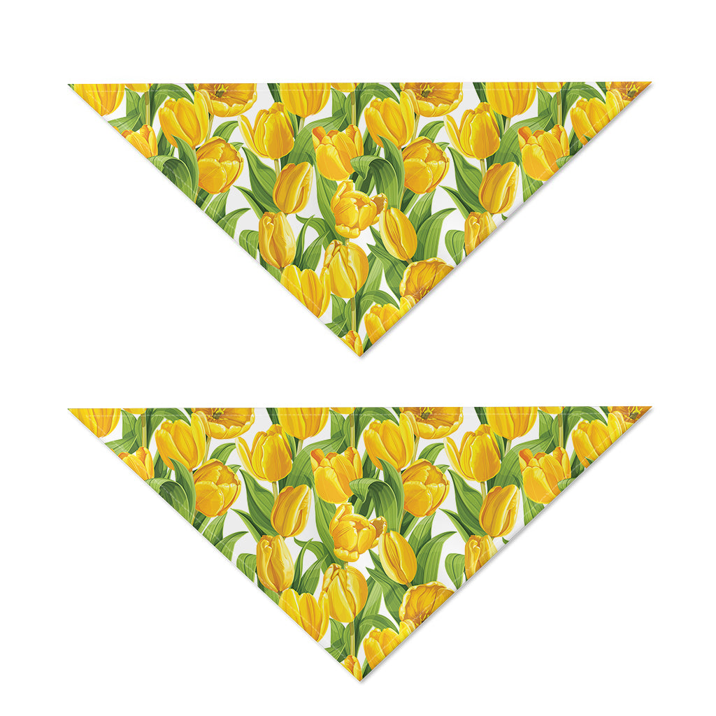 Yellow Spring Tulip Pattern Print Dog Bandana