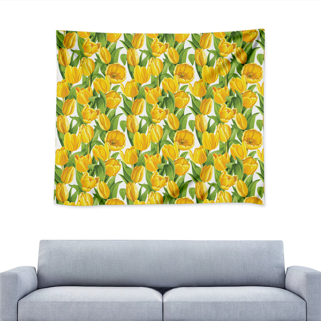 Yellow Spring Tulip Pattern Print Tapestry