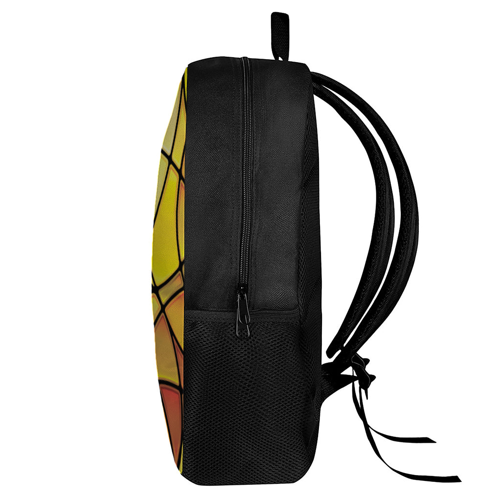 Yellow Stained Glass Mosaic Print 17 Inch Backpack