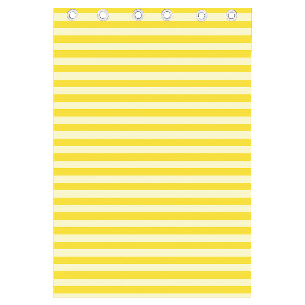 Yellow Striped Pattern Print Curtain