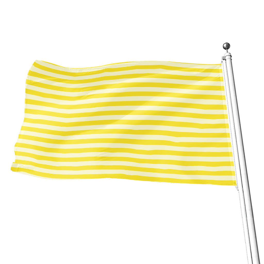 Yellow Striped Pattern Print Flag