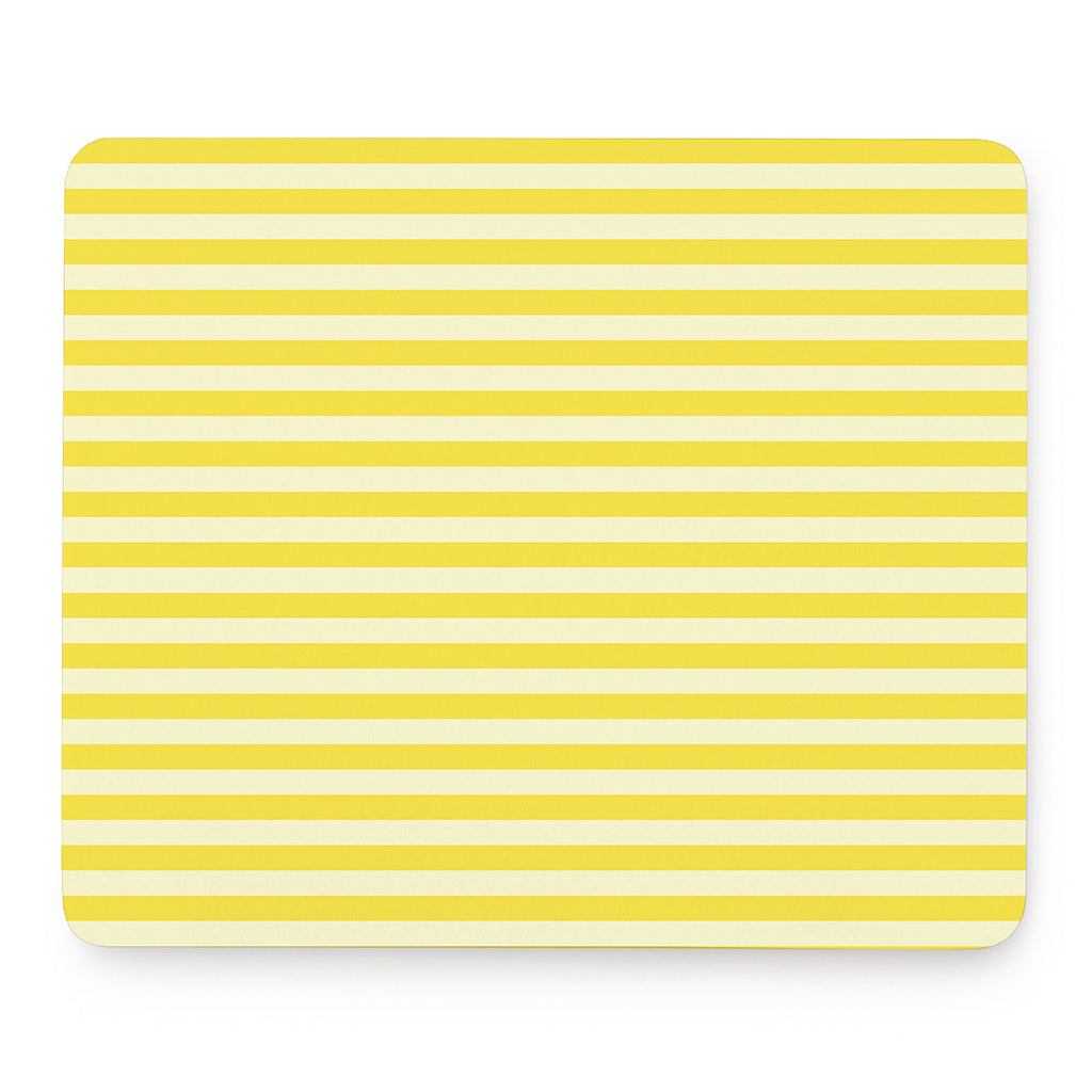 Yellow Striped Pattern Print Mouse Pad