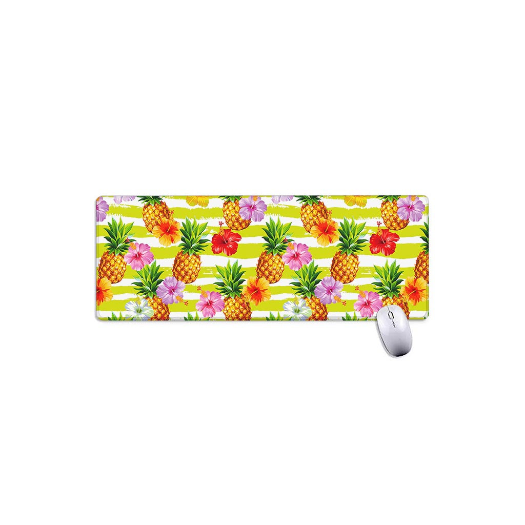 Yellow Striped Pineapple Pattern Print Extended Mouse Pad