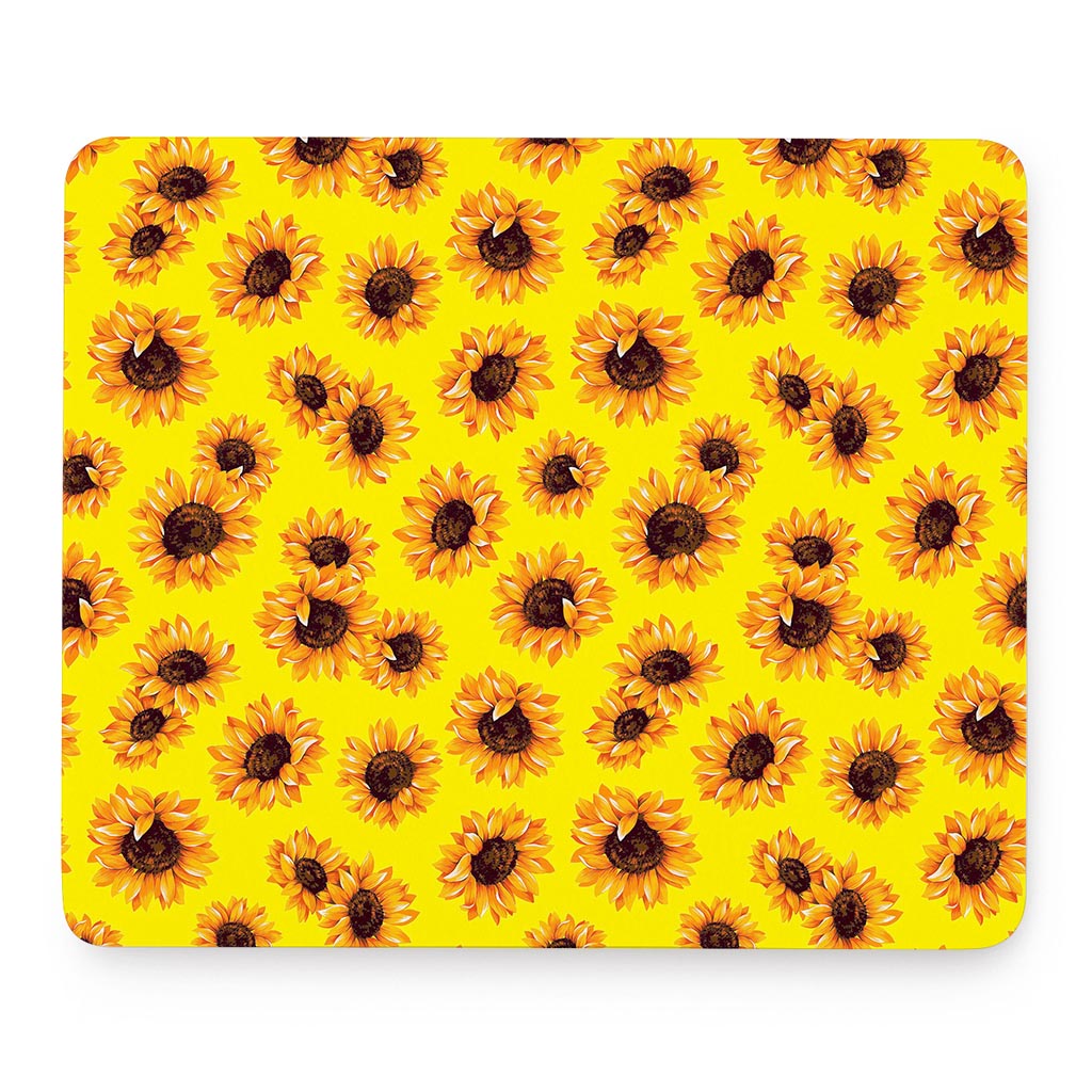Yellow Sunflower Pattern Print Mouse Pad