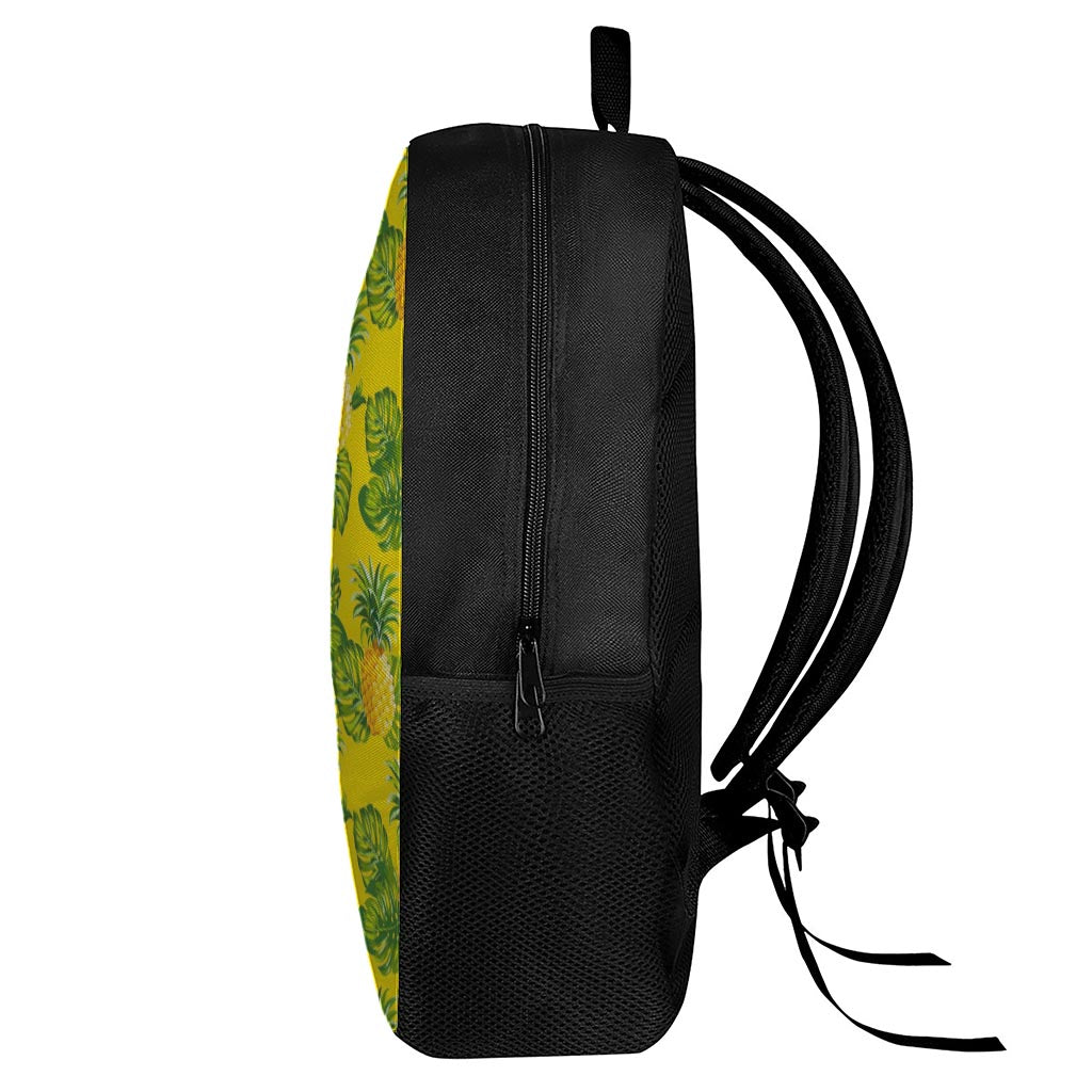 Yellow Tropical Pineapple Pattern Print 17 Inch Backpack