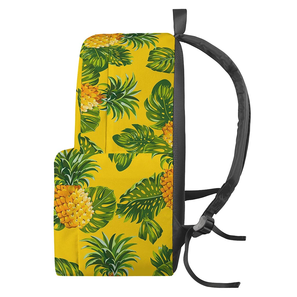 Yellow Tropical Pineapple Pattern Print Backpack