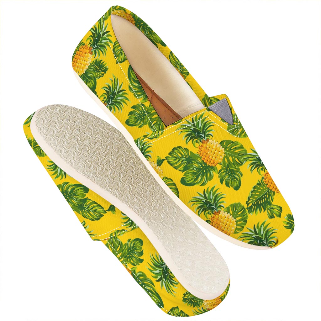Yellow Tropical Pineapple Pattern Print Casual Shoes