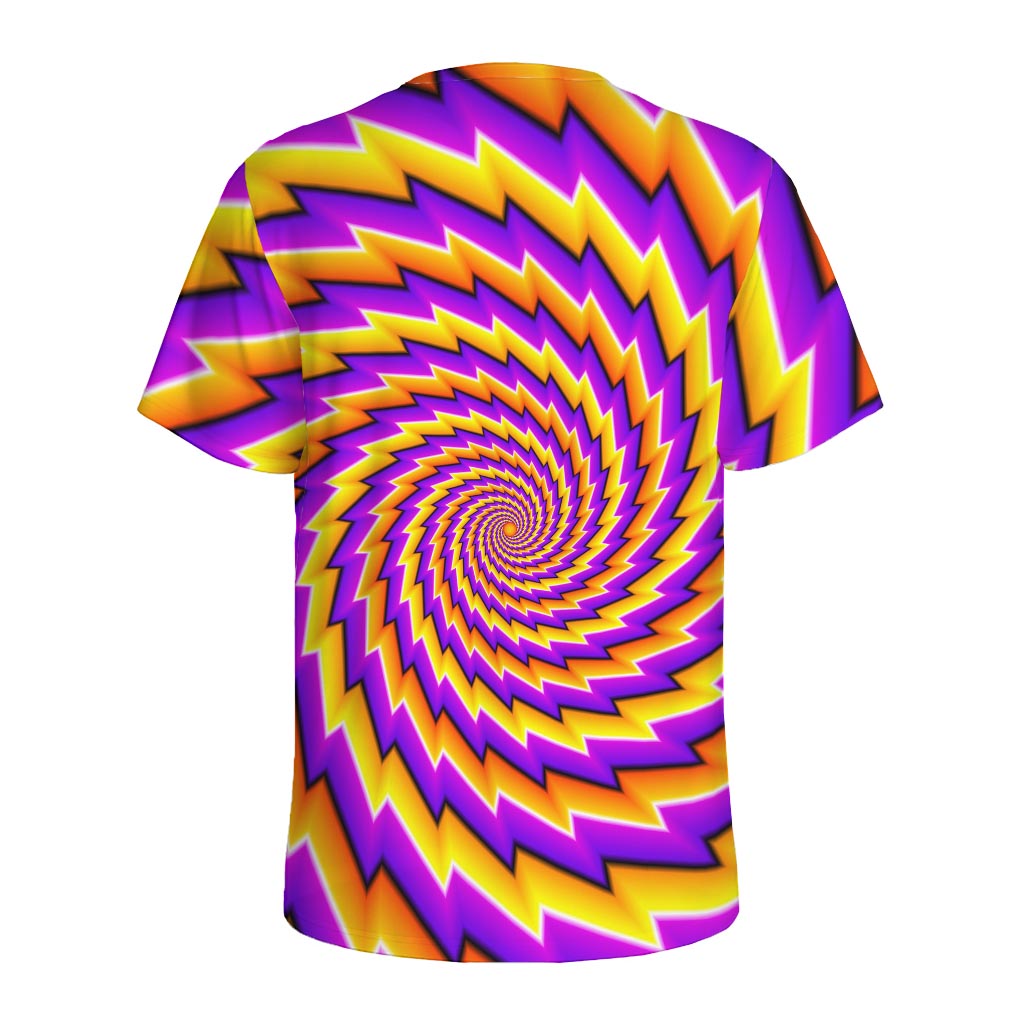 Yellow Twisted Moving Optical Illusion Men's Sports T-Shirt