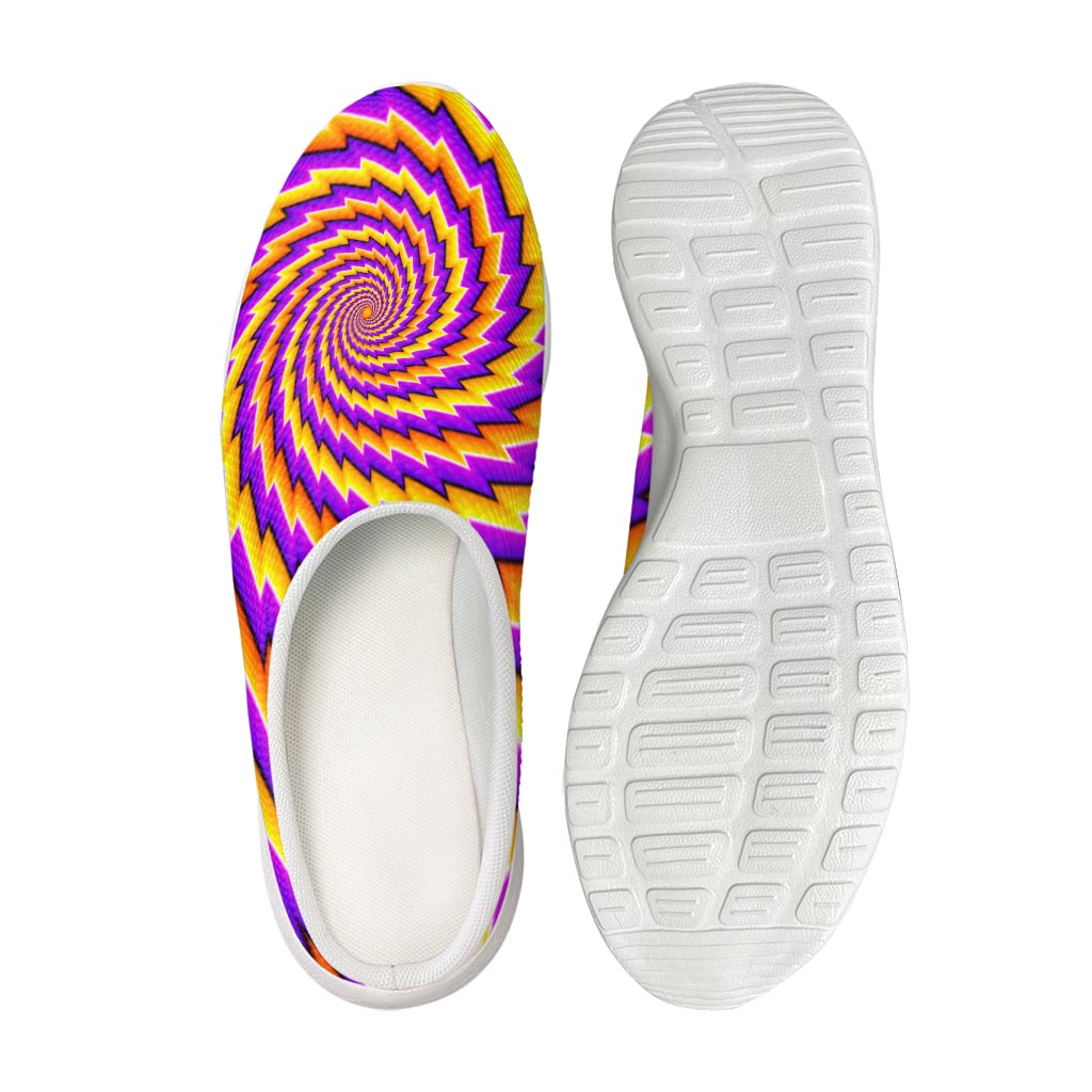 Yellow Twisted Moving Optical Illusion Mesh Casual Shoes