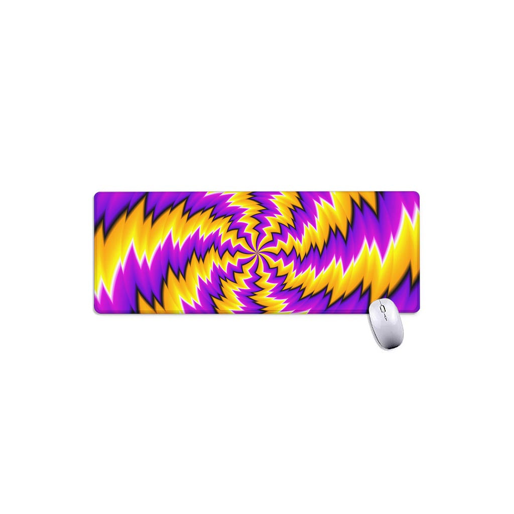 Yellow Vortex Moving Optical Illusion Extended Mouse Pad