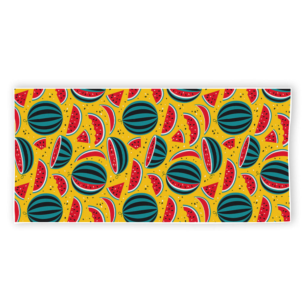 Yellow Watermelon Pieces Pattern Print Beach Towel