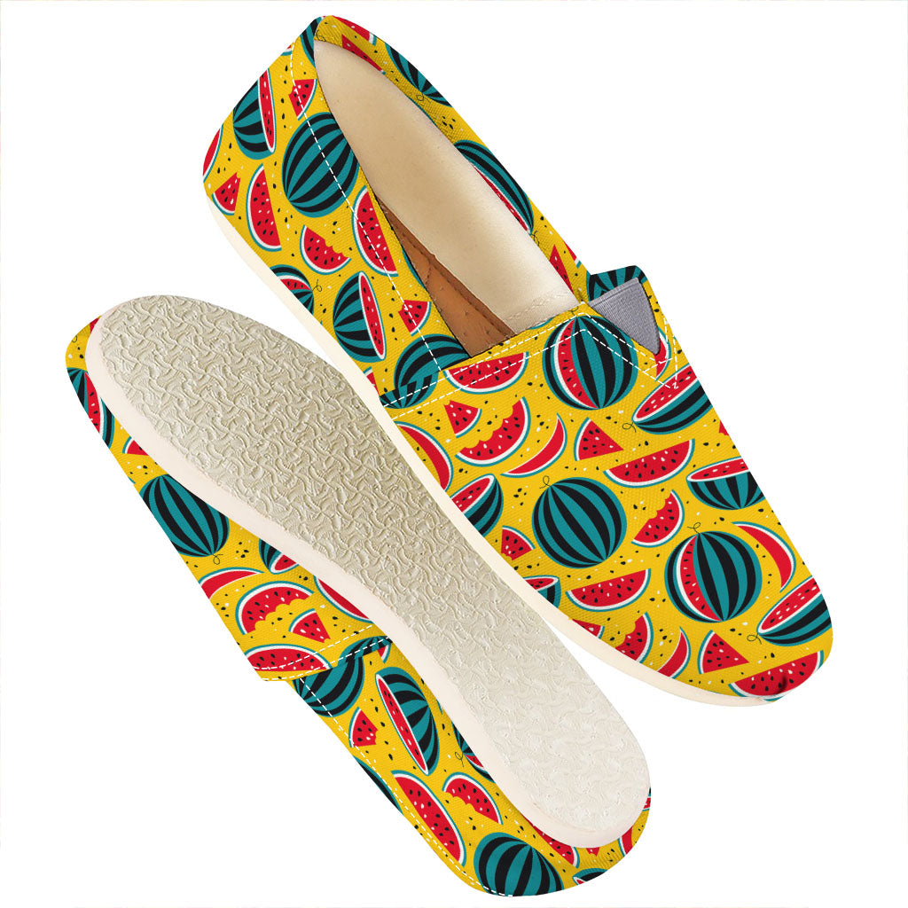Yellow Watermelon Pieces Pattern Print Casual Shoes
