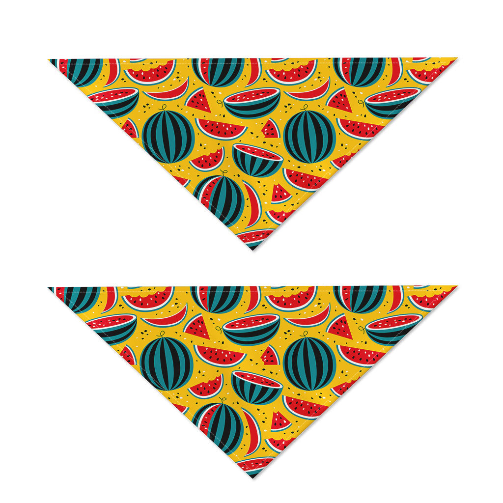 Yellow Watermelon Pieces Pattern Print Dog Bandana