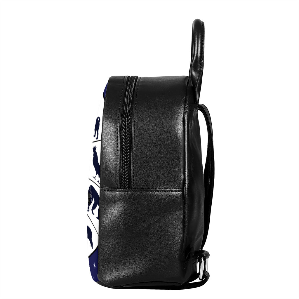Yin Yang Chinese Zodiac Wheel Print Leather Backpack