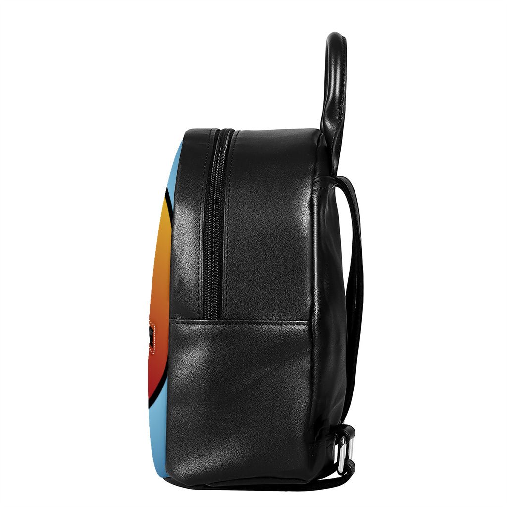 Yin Yang Tree Of Life Print Leather Backpack