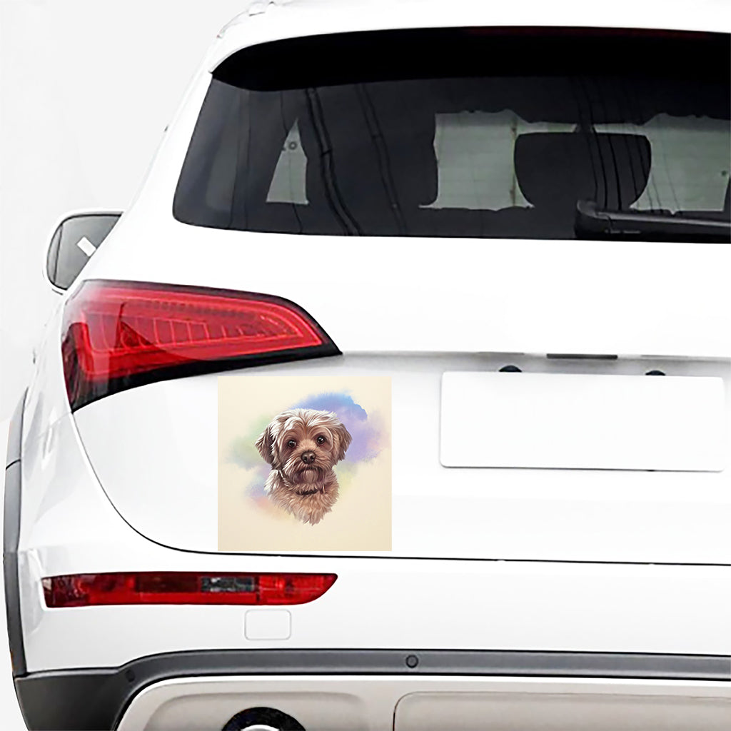 Yorkshire Terrier Portrait Print Car Sticker