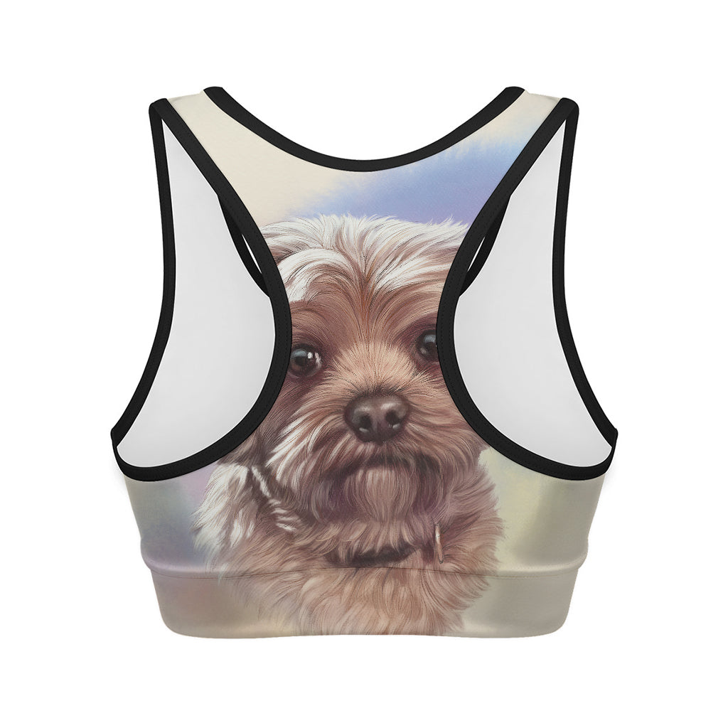 Yorkshire Terrier Portrait Print Women's Sports Bra