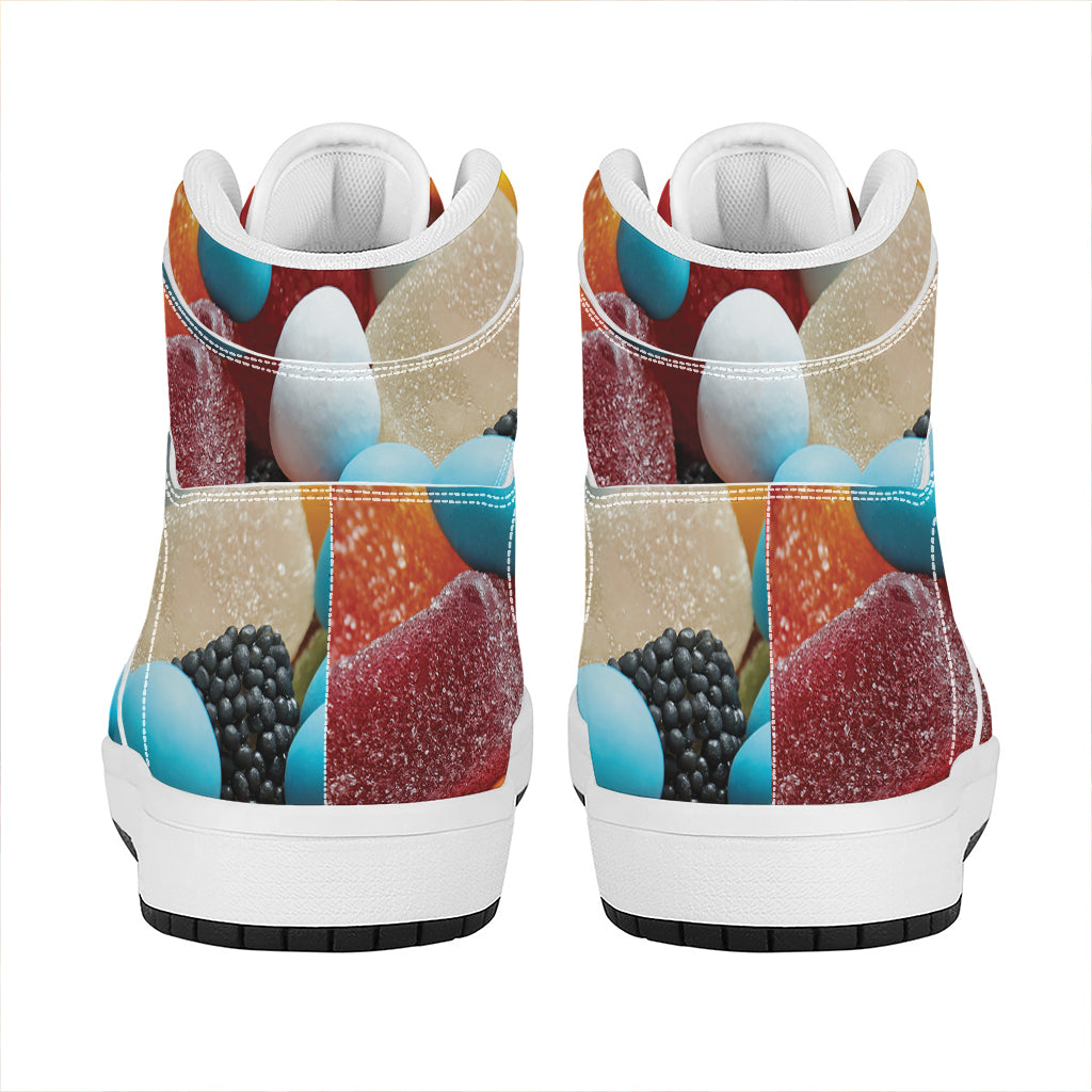 Yummy Gummy Print High Top Leather Sneakers