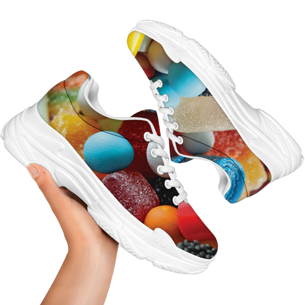 Yummy Gummy Print White Chunky Shoes
