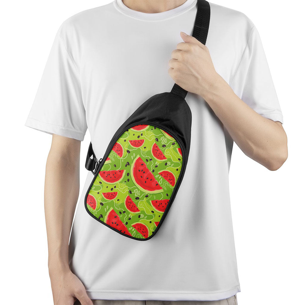 Yummy Watermelon Pieces Pattern Print Chest Bag