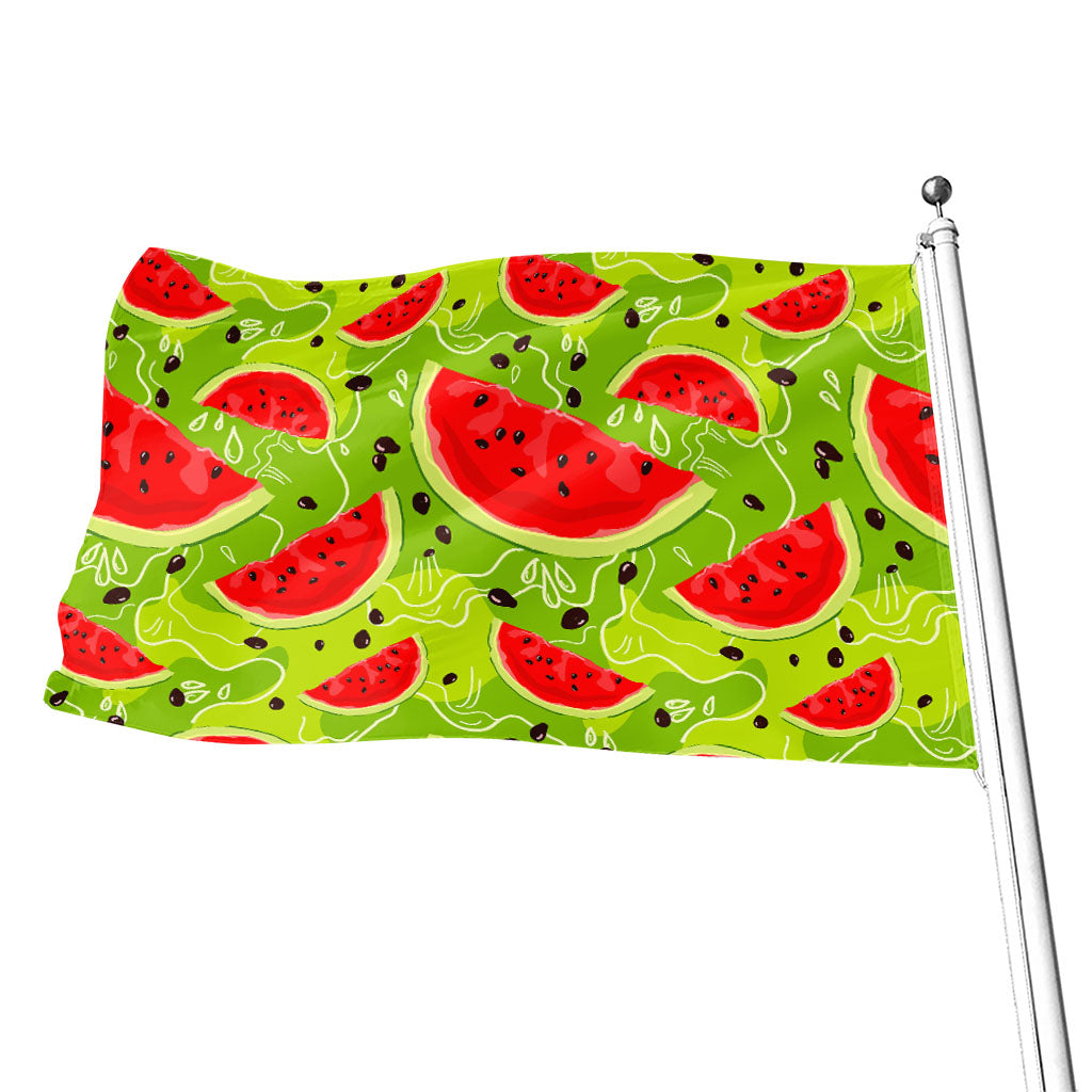 Yummy Watermelon Pieces Pattern Print Flag